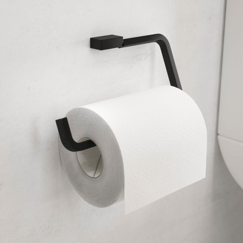 GoodHome Toilet Paper Holder Elland, black