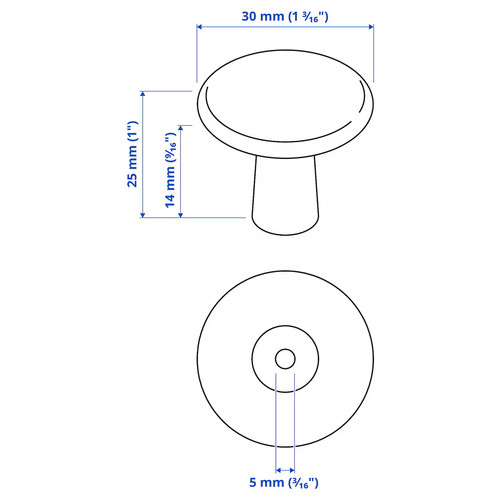 KALERUM Knob, brass-colour, 30 mm