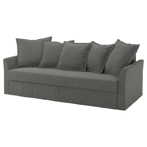 HOLMSUND 3-seat sofa bed, Borgunda dark grey