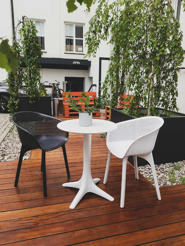 Set of 4 Chairs Dacun, in-/outdoor, white