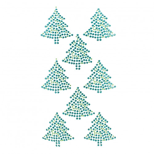 Christmas Crystal Stickers Christmas Trees 8pcs