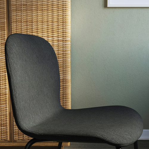 SKÅLSTA Table and 4 chairs, oak effect straight black-grey/Knäbäck dark grey tubular metal/black-grey, 140x80 cm