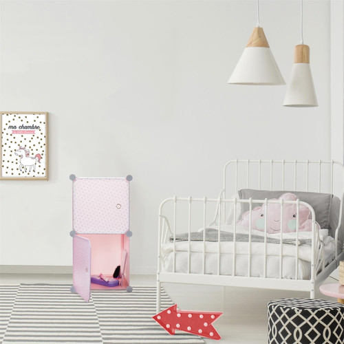 Modular Storage Solution for Children's Room Cubes 2, pink