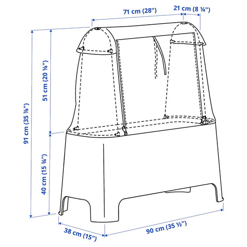 ASPAREN Plant set, outdoor green/transparent white, 89x38x91 cm