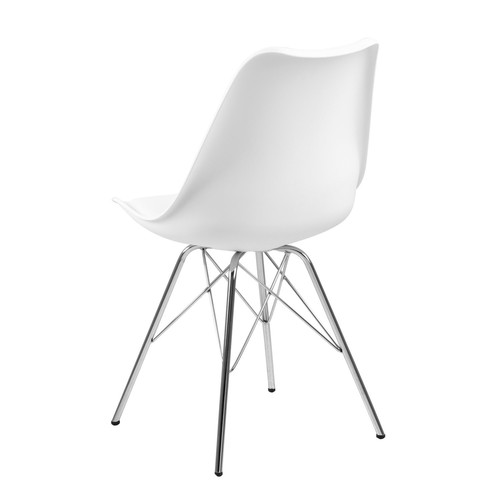 Chair Eris, 1pc, PP/faux leather, white/chrome