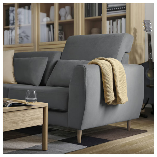SLATORP 2-seat sofa, Hakebo dark grey