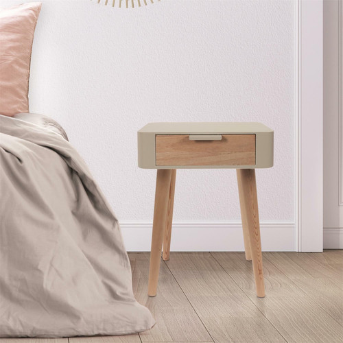 Nightstand Bedside Table Padano, grey