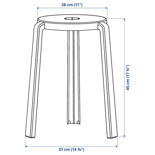 IBBARBO Stool, dark grey