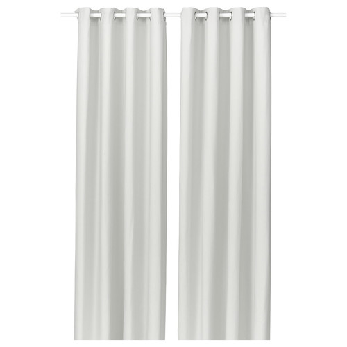 GINSTMOTT Curtains, 1 pair, white/with eyelets, 145x300 cm