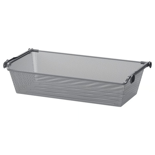 KOMPLEMENT Mesh basket with pull-out rail, dark grey, 75x35 cm