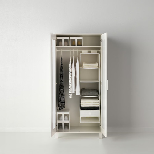 SKUBB Storage with 6 compartments, white, 35x45x125 cm