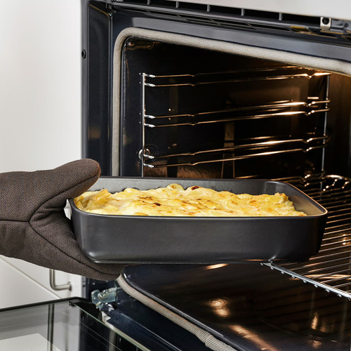 LYCKAD Oven/serving dish set of 2, dark grey