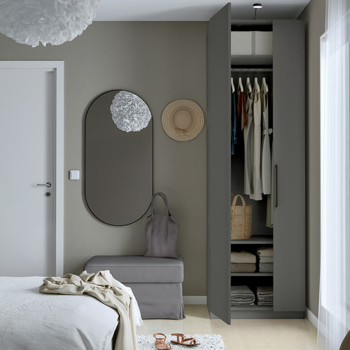 PAX / FORSAND Wardrobe combination, dark grey/dark grey, 75x60x236 cm