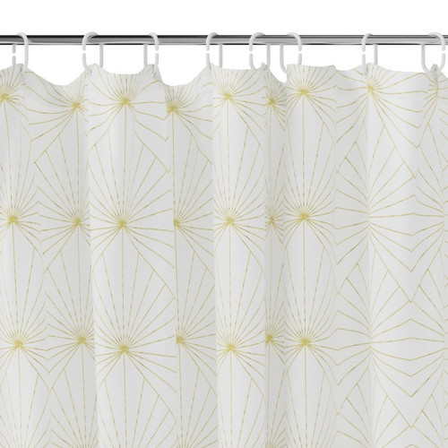 Shower Curtain GoodHome Mazu 180 x 200 cm, gold pattern
