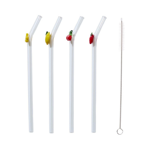 Reusable Glass Straw Set (4 Pieces)