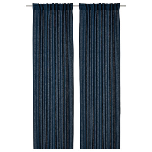 DYTÅG Curtains, 1 pair, dark blue, 145x300 cm