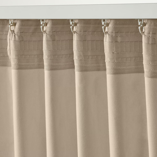 SANELA Curtains, 1 pair, light beige, 140x300 cm