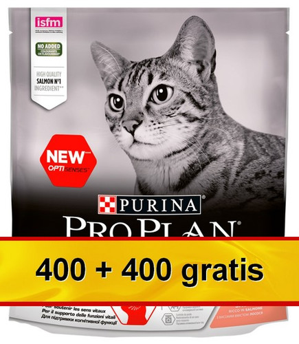 Purina Pro Plan Cat Dry Food Sterilised Optisenses Salmon 800g (400+400g free)