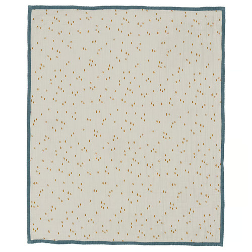 GULDVÄVARE Blanket, blue/white dotted, 80x100 cm