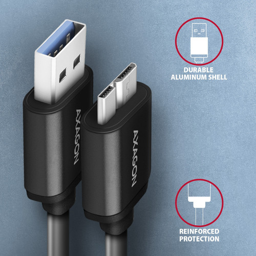 AXAGON USB Cable BUMM3-AM10AB cable USB Micro-B USB-A