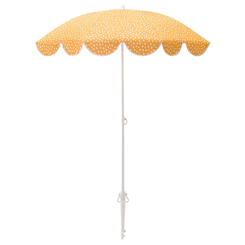 STRANDÖN Parasol, yellow/white dotted, 140 cm