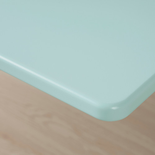 BERGLÄRKA Desk, turquoise/white tiltable, 100x70 cm