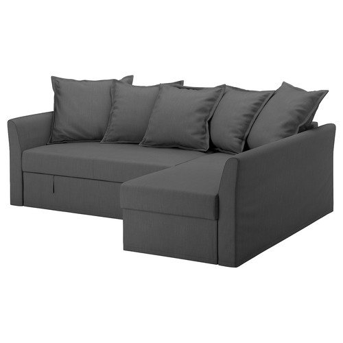 HOLMSUND Cover for corner sofa-bed, Nordvalla dark grey