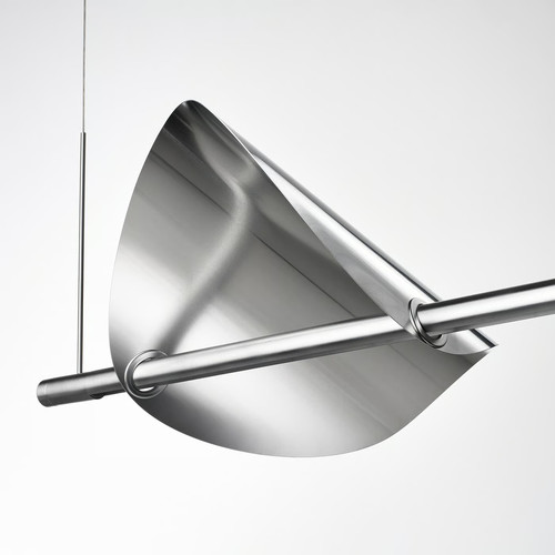 BACKSTÖRN LED pendant lamp, dimmable/matt aluminium, 108 cm
