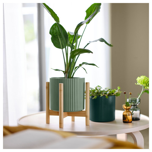 DAKSJUS Plant pot, dark green, 12 cm