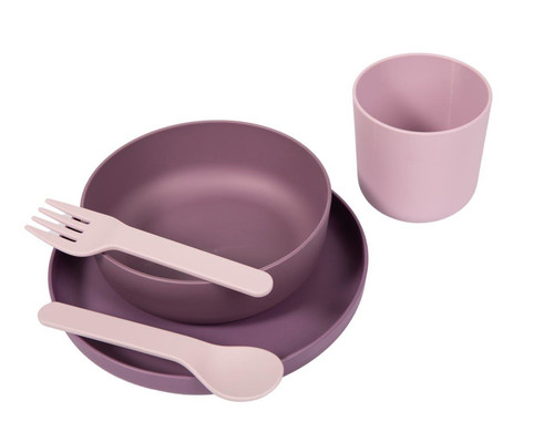 Bo Jungle B-CPLA Biodegradable Children's Tableware Set 5pcs Purple Pink