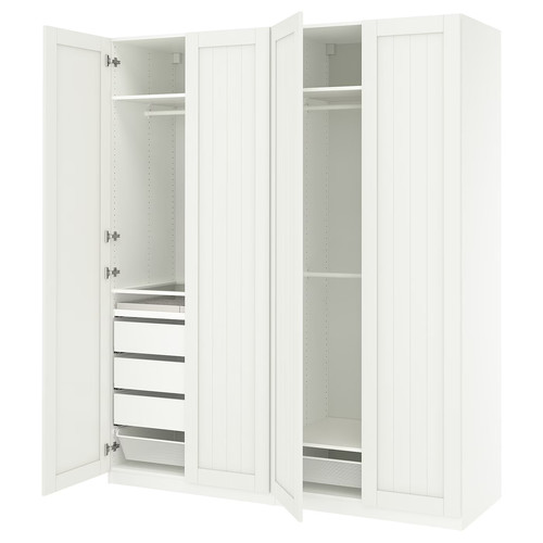 PAX / GULLABERG Wardrobe combination, white/white, 200x60x236 cm