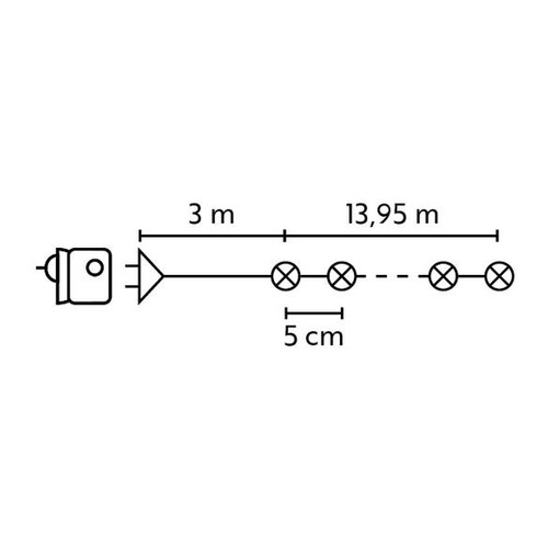 Christmas Lights LED Bulinex 280L 14 m, 8 modes, indoor/outdoor, cool white