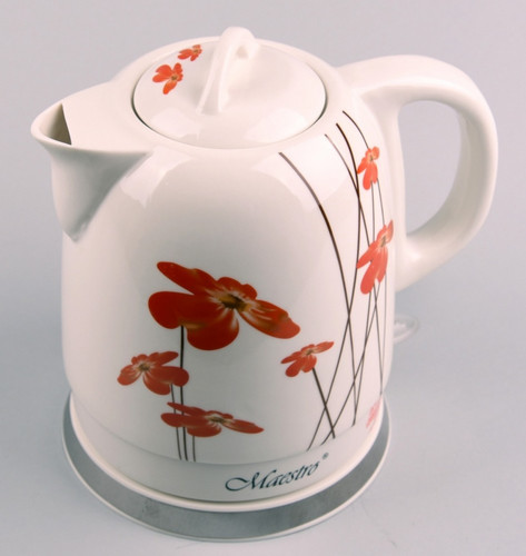 Feel Maestro 1.5L Ceramic Electric Kettle "RED FLOWERS" 1200W MR-066-RED-FLOWERS