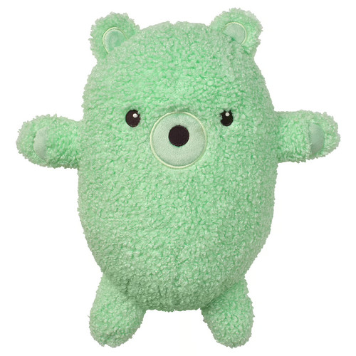 GREJSIMOJS Soft toy, bear/green, 38 cm