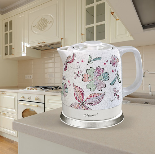 Feel Maestro 1.5L Ceramic Electric Kettle "FLOWERS" 1500W MR-068-FLOWERS