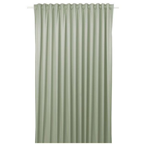 BENGTA Block-out curtain, 1 piece, green/with heading tape, 210x300 cm