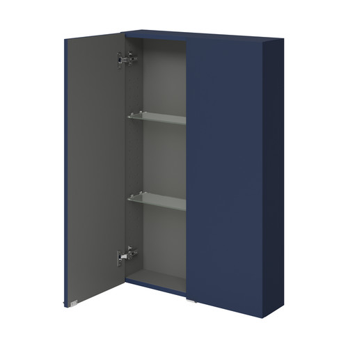 GoodHome Bathroom Wall Cabinet Imandra 60 x 90 x 15 cm, matt dark blue