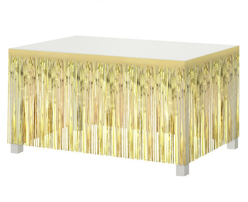 Table Fringe Deco Curtain 80x300cm, metallic gold