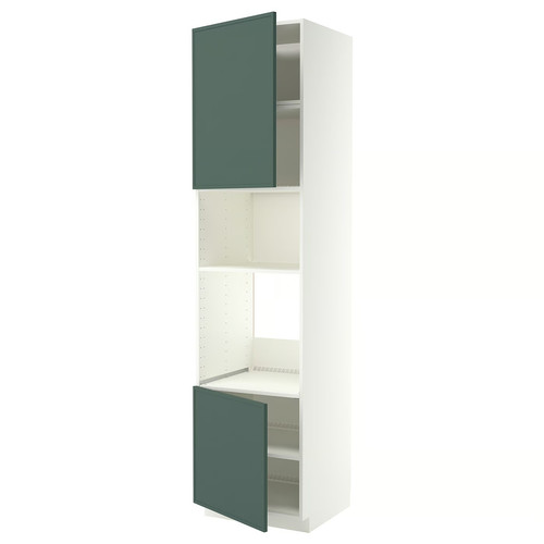 METOD Hi cb f oven/micro w 2 drs/shelves, white/Aspudden dark grey-green, 60x60x240 cm