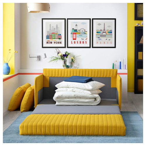 FRIDHULT Sofa-bed, Skiftebo yellow, 119 cm