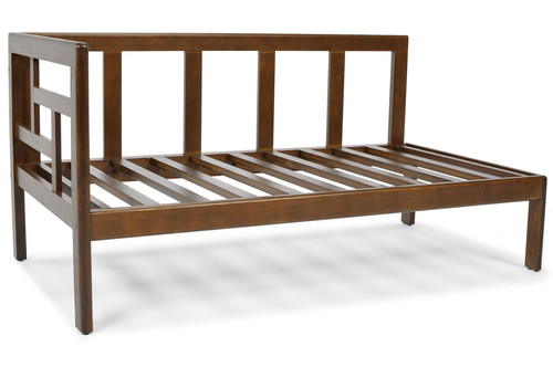 Garden Outdoor Corner Sofa, wood, dark brown, beige