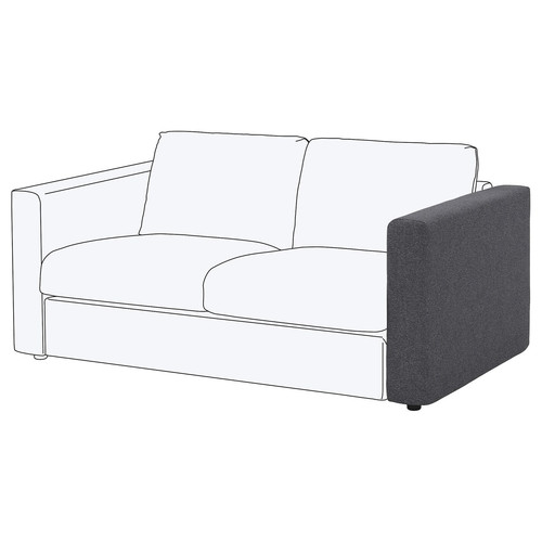 VIMLE Cover for armrest, Gunnared medium grey