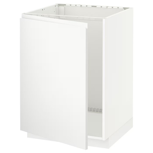 METOD Base cabinet for sink, white/Voxtorp matt white, 60x60 cm