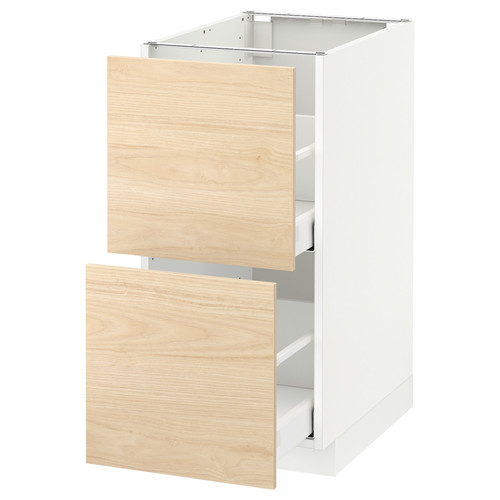 METOD / MAXIMERA Base cb 2 fronts/2 high drawers, white/Askersund light ash effect, 40x60 cm