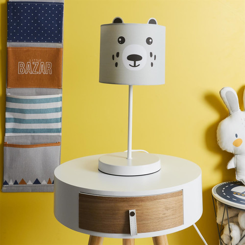 Children's Table Lamp Panda, white