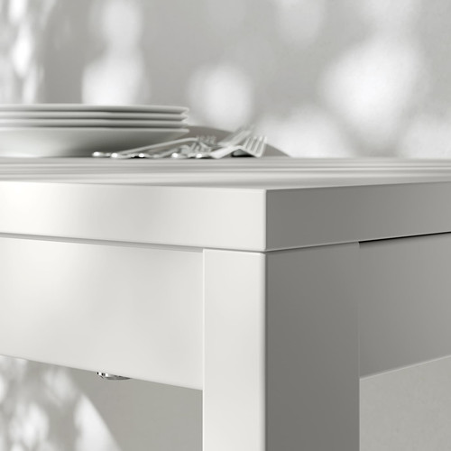 VIHALS / VIHALS Table and 6 chairs, white/white, 120/180x74 cm