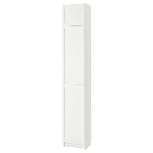 BILLY / OXBERG Bookcase w height extension ut/drs, white, 40x30x237 cm