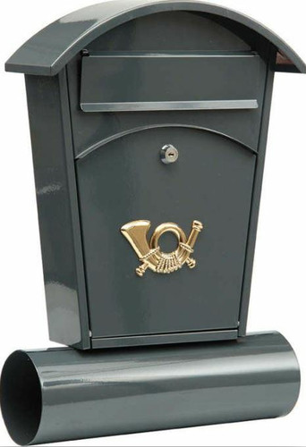 Wall-Mount Letterbox, Graphite, 480x280x80mm