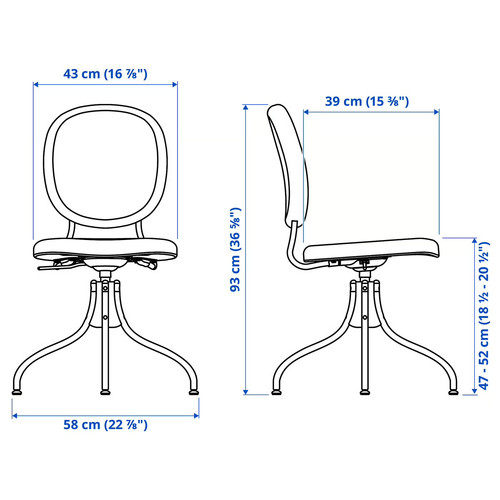 BJÖRKBERGET Swivel chair, Idekulla beige