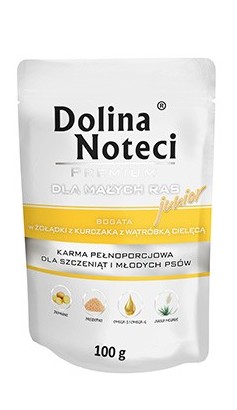 Dolina Noteci Premium Junior Small Breeds Wet Dog Food with Chicken Stomachs & Veal Liver 100g